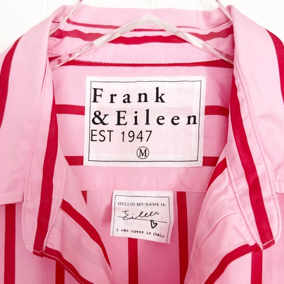 Frank & Eileen Women's Eileen Relaxed Button Up Shirt Pink Red Medium - Picture 5 of 13